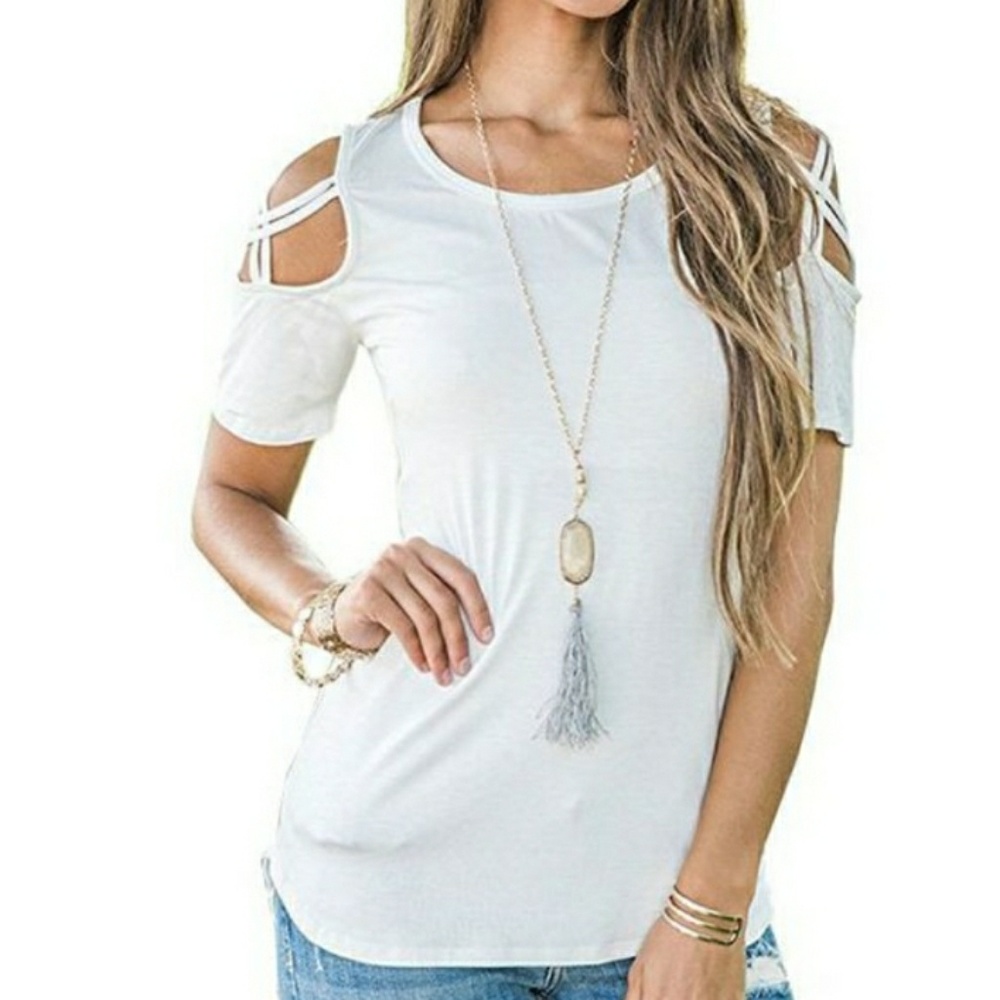 Criss cross shoulder top